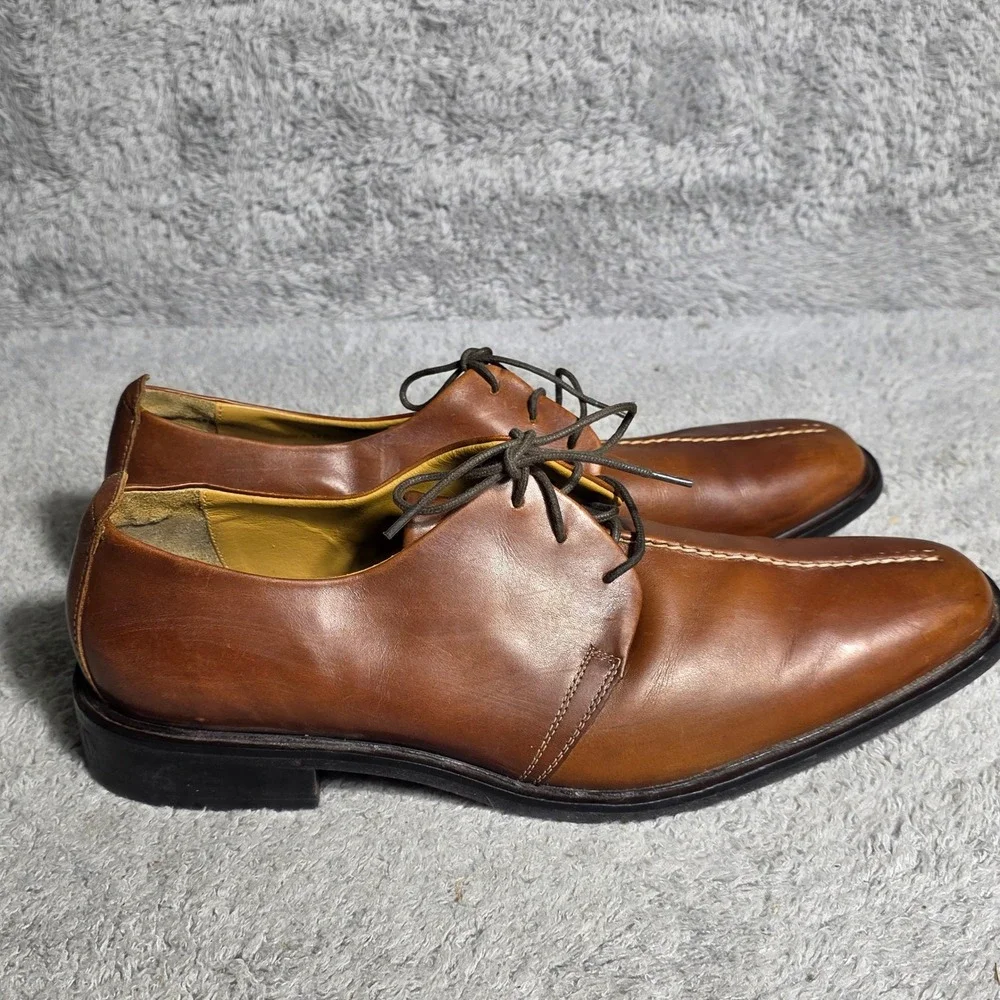 Cole‎ Haan Mens Brown Leather Split Toe Oxford Dress Shoes C06400 13 M Excellent